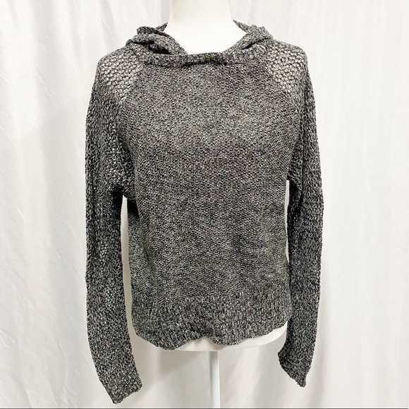 American Eagle Outfitters Sweaters - American Eagle Gray Hooded Knit Sweater